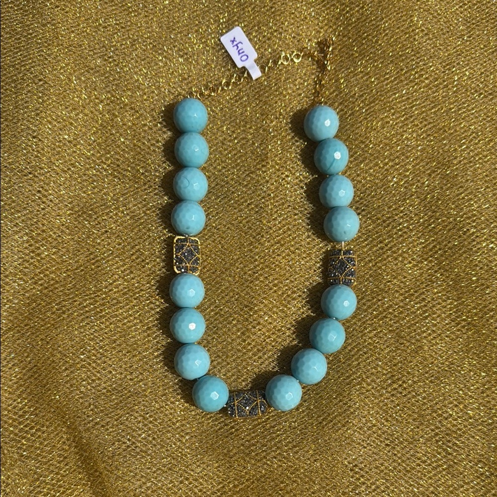 Elegant Blue Beaded Necklace